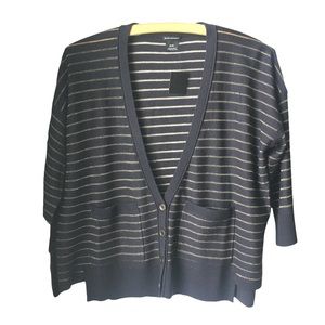 Club Monaco Black and Gold Striped Cardigan